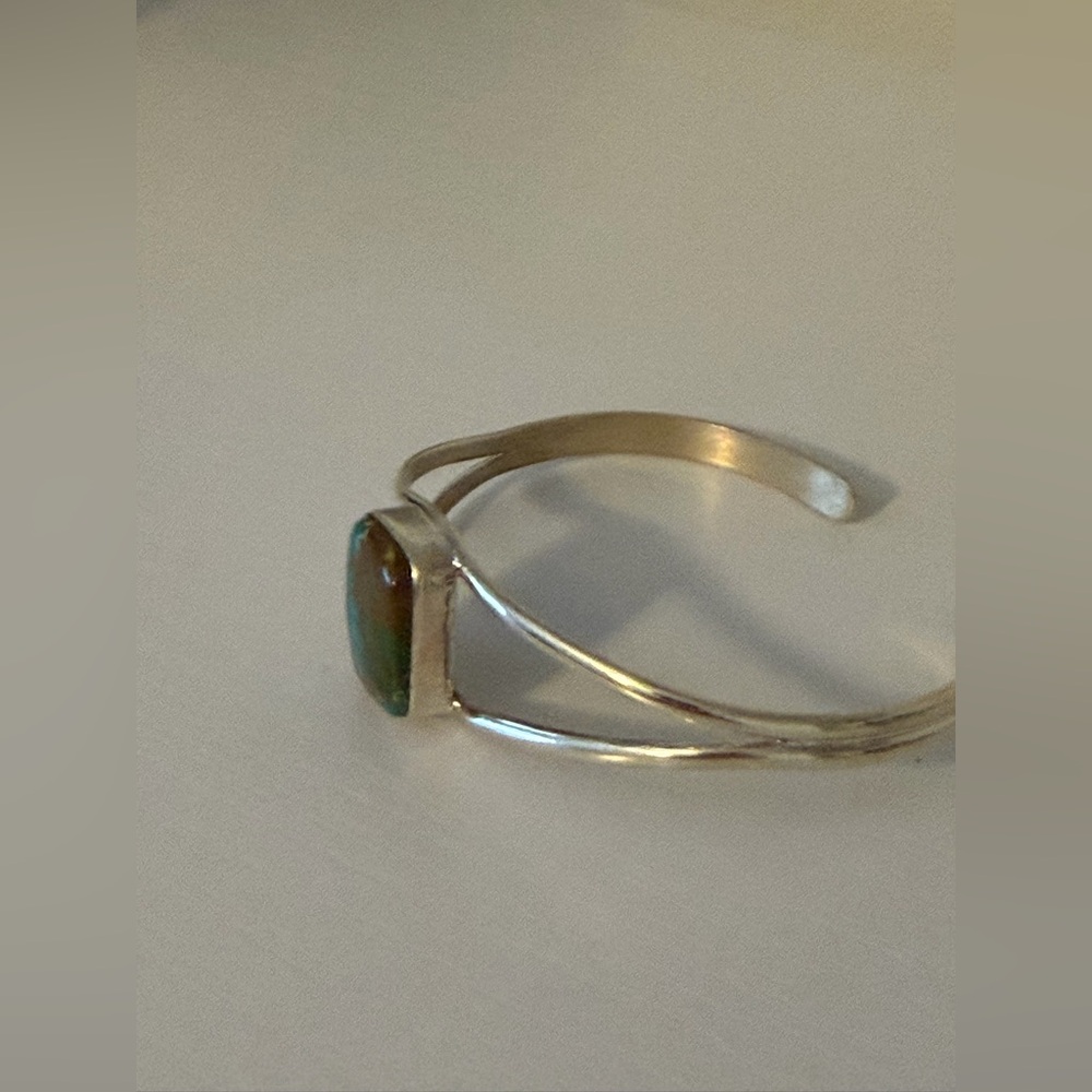 Turquoise & Sterling Silver Cuff - Picture 6 of 11